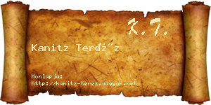 Kanitz Teréz névjegykártya